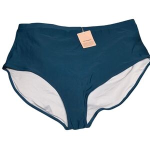 3/$25 NEW BloomChic Plus Size Solid Teal Cheeky Bikini Bottoms Size 22-24